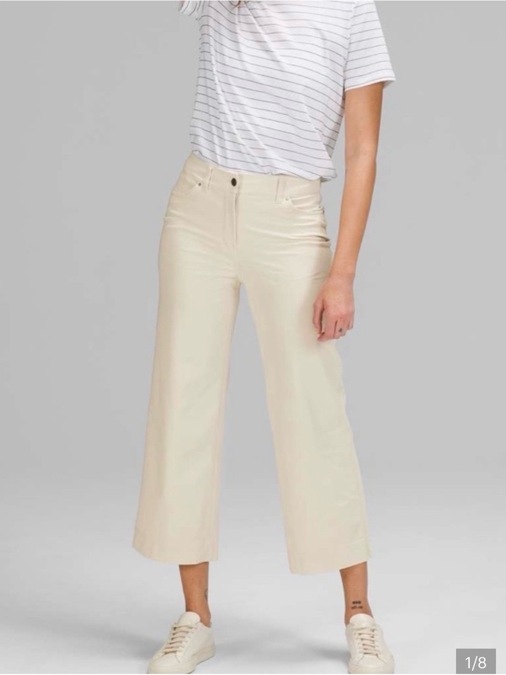 Bundle High-Rise Wide Leg Cropped Pants in Cream, Black, Tan (artifact)